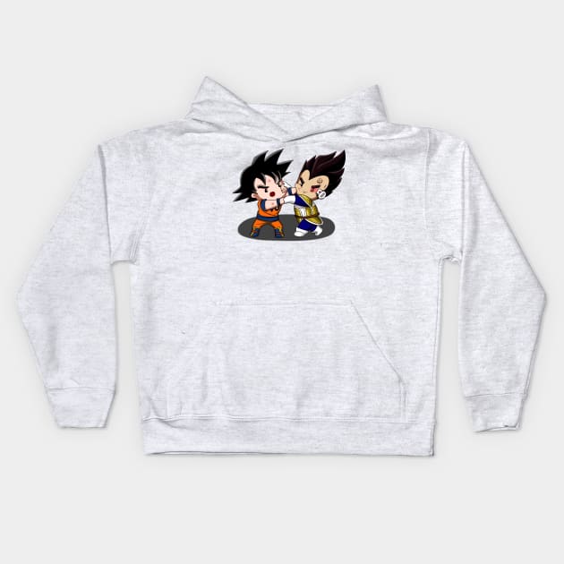 Goku versus Vegeta chibi style illustration Kids Hoodie by VerydudeShirt